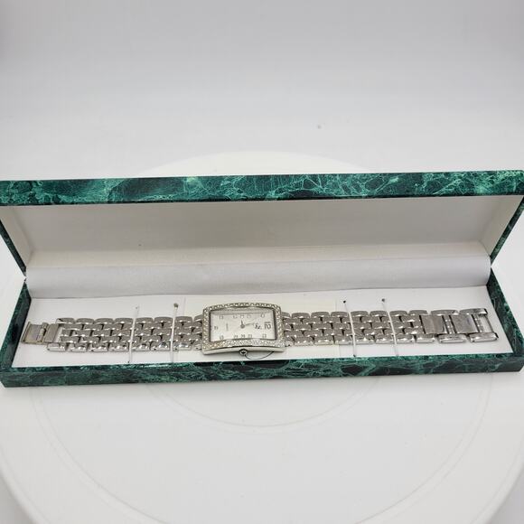 Suzanne Somers Watch Womens 9" Silver Stainless Steel Bracelet Quartz Movement - Picture 4 of 13